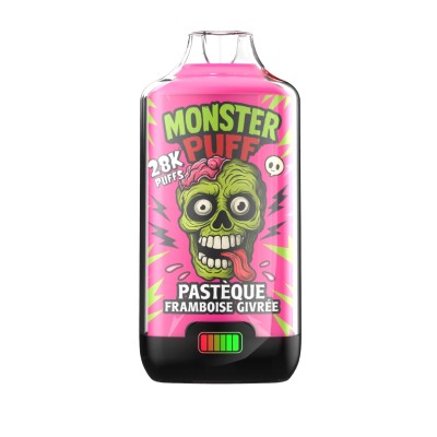 Monster Puff 28k Pastèque Framboise Givrée - Kit Vape 28000 Puffs