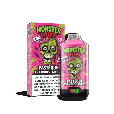 Monster Puff 28k Pastèque Framboise Givrée - Kit Vape 28000 Puffs