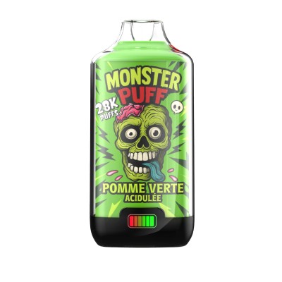 Puff Monster 28k Pomme Verte Acidulée | Kit Complet Rechargeable