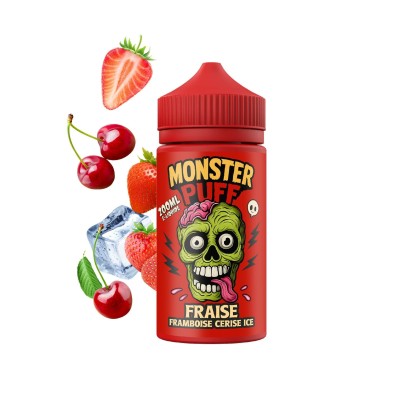 E-liquide Monster Puff 200ml Fraise Framboise Cerise Ice - Fruits Rouges Glacés