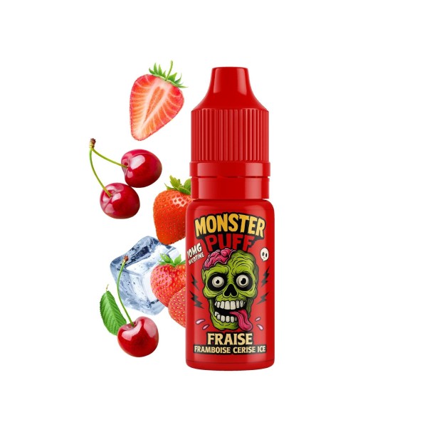 Eliquide Monster Puff 10ml Fraise Framboise Cerise Ice
