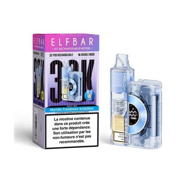 Puff NIO30K Myrtille Framboise Acidulees - Elfbar