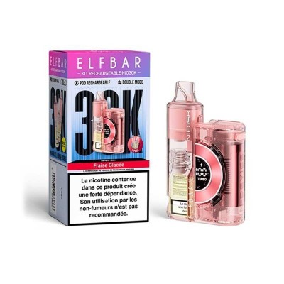Puff ElfBar NIO30K Fraise Glacée Rechargeable 30000 Bouffées | Kana Pharma