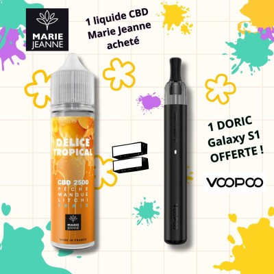 Pack E-liquide CBD Delice Tropical + Doric Galaxy S1 | Marie Jeanne | Kana Pharma