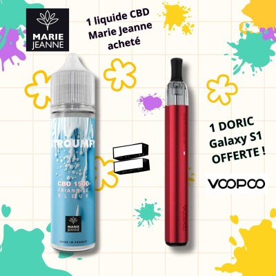 Pack E-liquide CBD Stroumfy Marie Jeanne + Pod Doric Galaxy S1 Offert | Kana Pharma