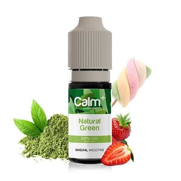 E-liquide CBD Natural Green 10ml Calm+ FUU - Chanvre Fraise Guimauve