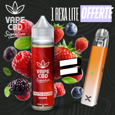 Pack E-liquide CBD Fruits Rouges 50ml + Vape Offerte | CBD Signature
