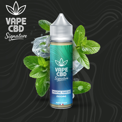 E-liquide CBD Menthe Fraîche 50ml - 500mg à 2500mg | Vape CBD Signature