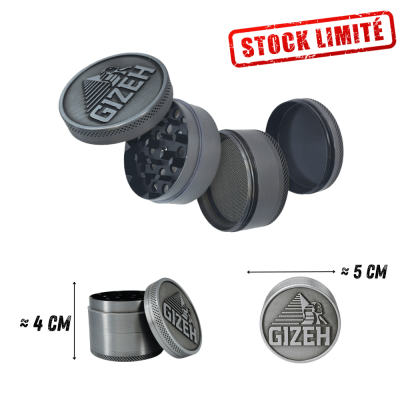 Grinder Gizeh Métal 4 Parties avec Raclette - Broyeur Qualité Premium