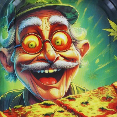 Plateau Roulage Beuz Weed N' Pizza 18x14cm | Design Cartoon | Kana Pharma