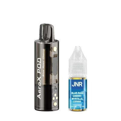 Pod JNR AeroX Blue Razz Cherry + E-liquide 10ml - Kit Rechargeable