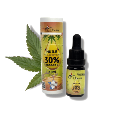 Huile CBD 30% Full Spectrum CBDeau | 2000mg CBD + 1000mg CBG | Made in France