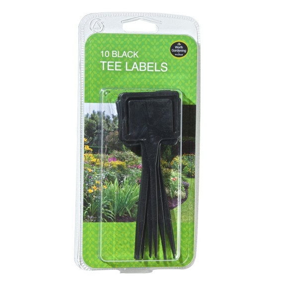 Pinces étiquettes en T unies noires Lot de 10