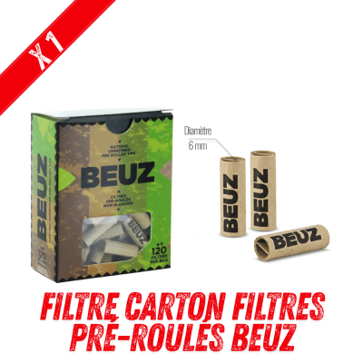 Filtres Carton Beuz 6mm - 120 Filtres Pré-Roulés | Kana Pharma