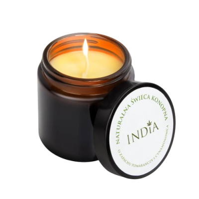 Bougie Chanvre Orange Cannelle INDIA | Massage & Aromathérapie - Kana Pharma