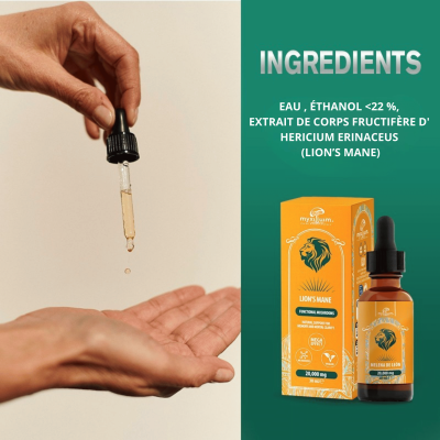 Extrait Lion's Mane MYXILIUM 30ml - 20000mg | Champignon Cognitif | Kana Pharma