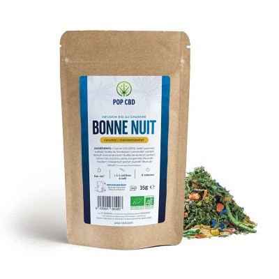 Tisane CBD Bio Bonne Nuit 35g | Infusion Sommeil Naturelle POP CBD