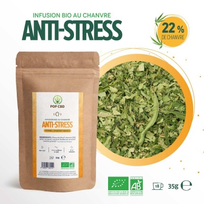 Tisane CBD Bio Anti-Stress Pop CBD | Infusion Détente 35g | Kana Pharma