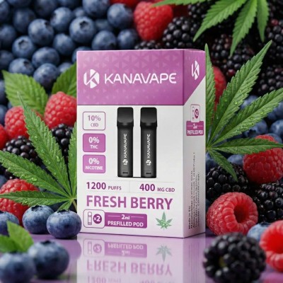 Pod CBD Kanavape Fresh Berry 400mg - Pack 2x2ml | Kana Pharma
