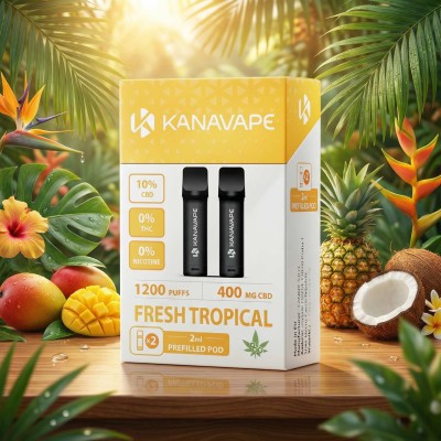 Pod CBD Fresh Tropical Kanavape 400mg - 2x2ml | Kana Pharma