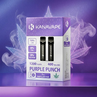 Pod CBD Kanavape Purple Punch 400mg | Pack 2x2ml | Kana Pharma