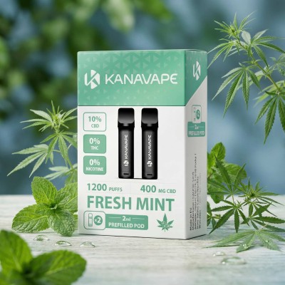 Pod CBD Fresh Mint Kanavape 400mg - Pack 2x2ml | Kana Pharma