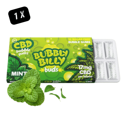 Chewing Gum CBD Menthe 17mg Bubbly Billy Buds | 12 pièces | Kana Pharma
