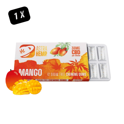 Chewing Gum CBD Mango Astra Hemp 36mg | Pack 12 pièces | Kana Pharma