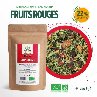 Tisane CBD Bio Fruits Rouges 35g Pop CBD | Sans Théine Luxembourg
