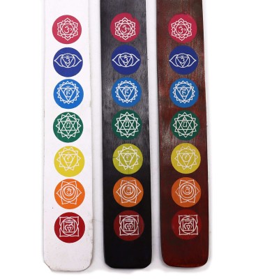 Porte-Encens Chakra Bois Manguier 26cm | 7 Chakras | Kana Pharma