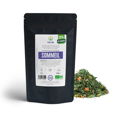 Tisane CBD Bio Sommeil Pop CBD 60g - Infusion Détente Naturelle | Kana Pharma