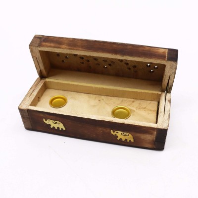 Boîte Encens Cônes Bois Manguier 15cm Artisanal Indien | Kana Pharma