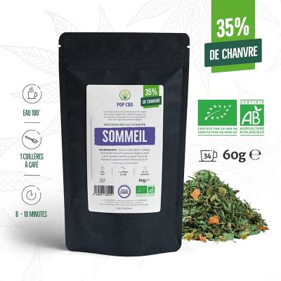Tisane CBD Bio Sommeil Pop CBD 60g - Infusion Détente Naturelle | Kana Pharma