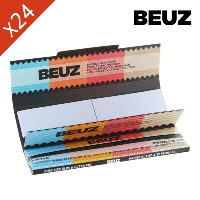 Boite 24 Carnets Beuz Blanc Slim King Size + Filtres | Kana Pharma