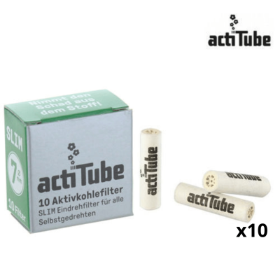Boîte 20 Paquets Filtres ActiTube Slim 7mm - 200 Filtres Charbon Actif