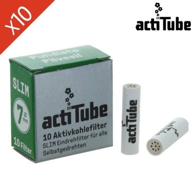 Filtres ActiTube Slim 7mm x10 | Charbon Actif Premium | Kana Pharma