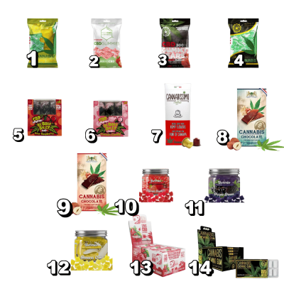 Vitrine Complète CBD Alimentaire - Bonbons, Gummies & Chocolats CBD | Kana Pharma
