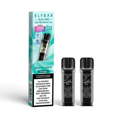 Pod Menthe Verte 2ml Elfa Pro ElfBar - Pack 2 cartouches | Kana Pharma