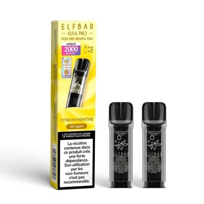 Pod Citron Menthe Elfa Pro ElfBar 2ml | Pack de 2 Cartouches | Kana Pharma