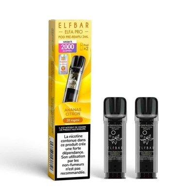Pod Ananas Citron Elfa Pro ElfBar 2ml - Pack de 2 | Technologie QUAQ Mesh