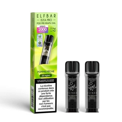 Pod Elfa Pro Pomme Pêche 2ml ElfBar | Pack 2 Cartouches | Kana Pharma