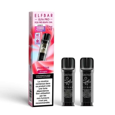 Pod Pastèque Elfa Pro ElfBar 2ml - Pack 2 cartouches 1000 puffs | Kana Pharma