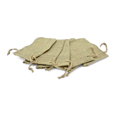 Lot 50 Pochettes Emballage Imitation Chanvre 9x12cm | Packaging CBD Écologique