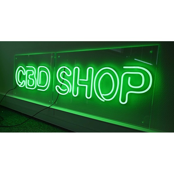 Enseigne lumineuse CBD SHOP LED verte