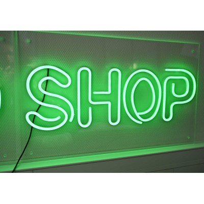 Enseigne lumineuse CBD SHOP LED verte 119,5x35cm | Kana Pharma