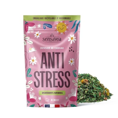 Tisane CBD Bio Anti Stress Sensavea 25g - Infusion Chanvre Relaxante | Kana Pharma