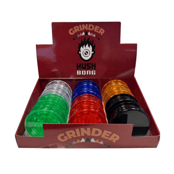 Lot de 12 Grinders Kush Bong Transparents 6cm