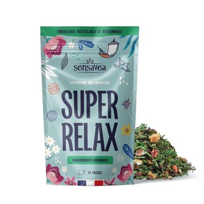 Tisane CBD Bio Super Relax Sensavea 25g | Infusion relaxante Luxembourg