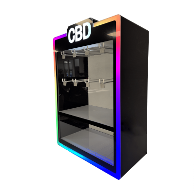 Display LED Multicolore Vitrine CBD 70x50x25cm | Présentoir Professionnel Kana Pharma