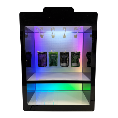 Display LED Multicolore Vitrine CBD 70x50x25cm | Présentoir Professionnel Kana Pharma